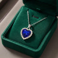 Sapphire Pendant Heart Necklace