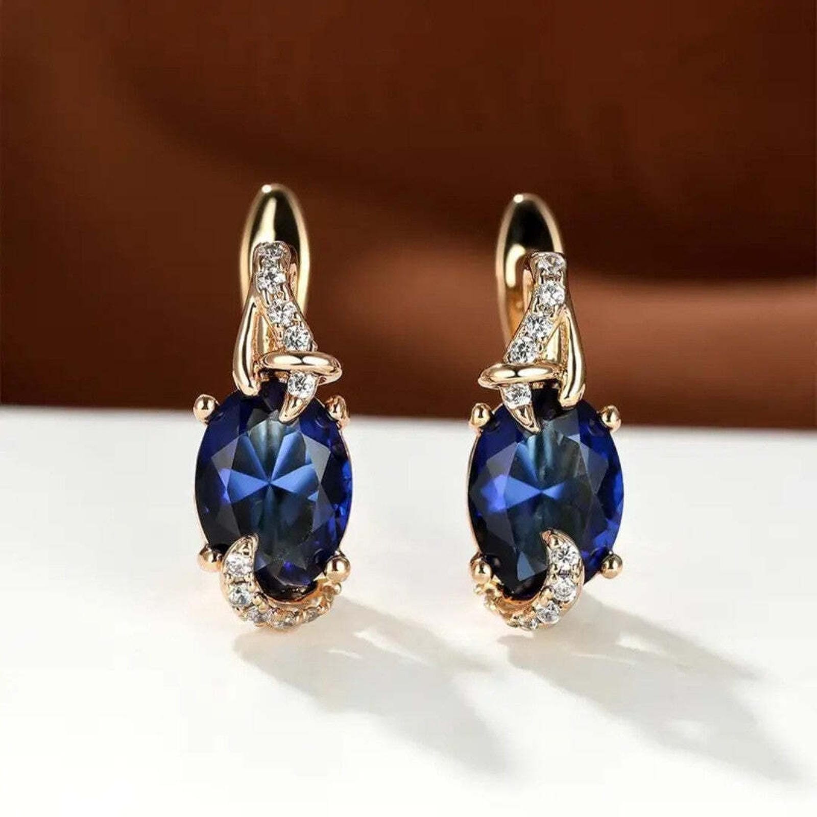 Regal Midnight Blue Drop Earrings