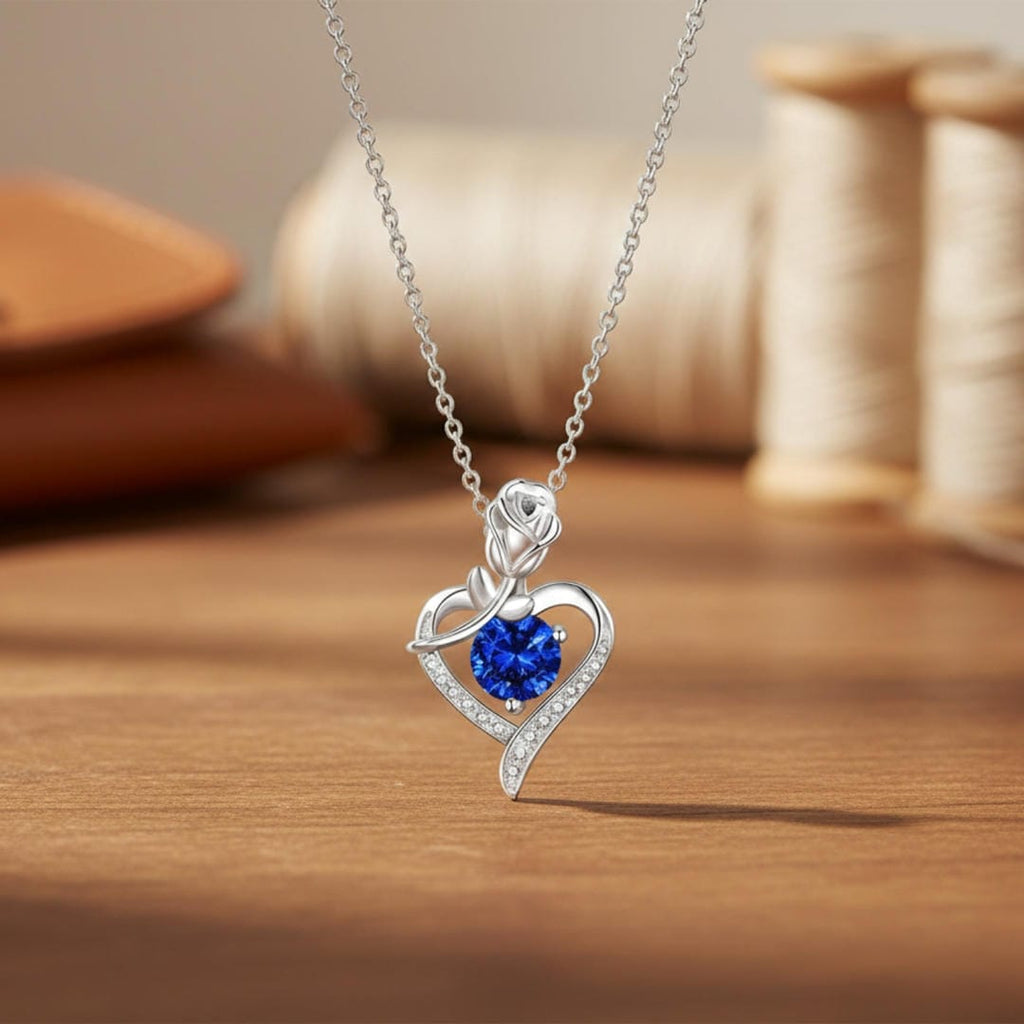 Rose Heart Sapphire Necklace