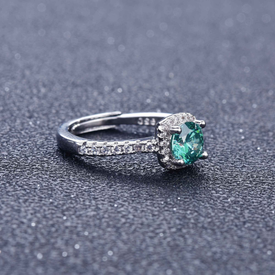 Adjustable Green Zircon Crystal Ring