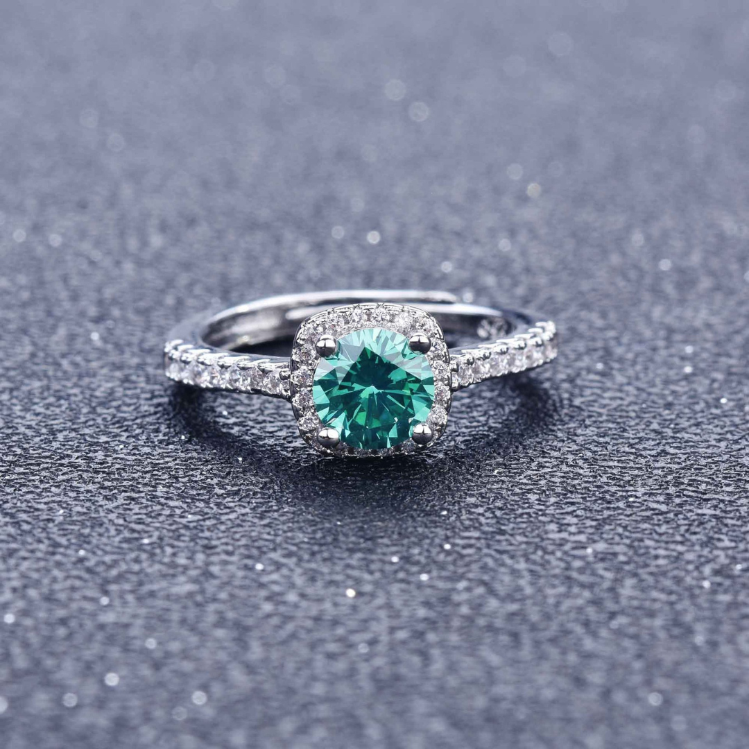 Adjustable Green Zircon Crystal Ring