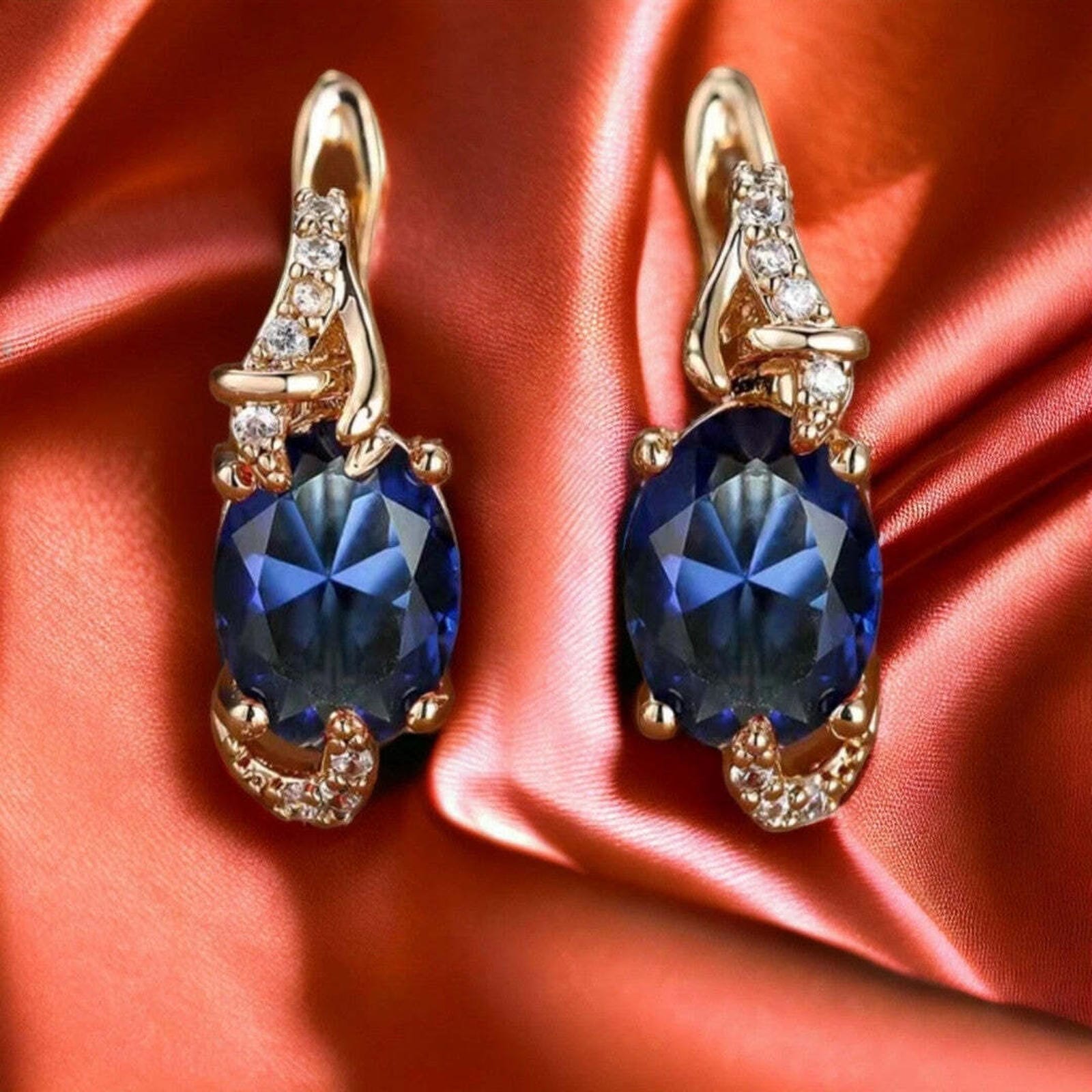 Regal Midnight Blue Drop Earrings