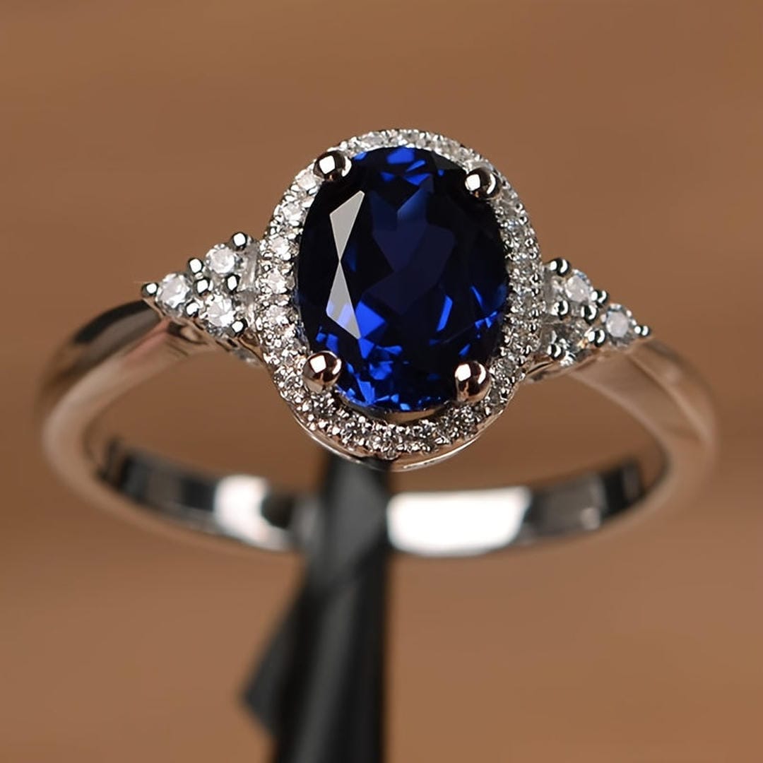 Sapphire Midnight Majesty Oval Ring