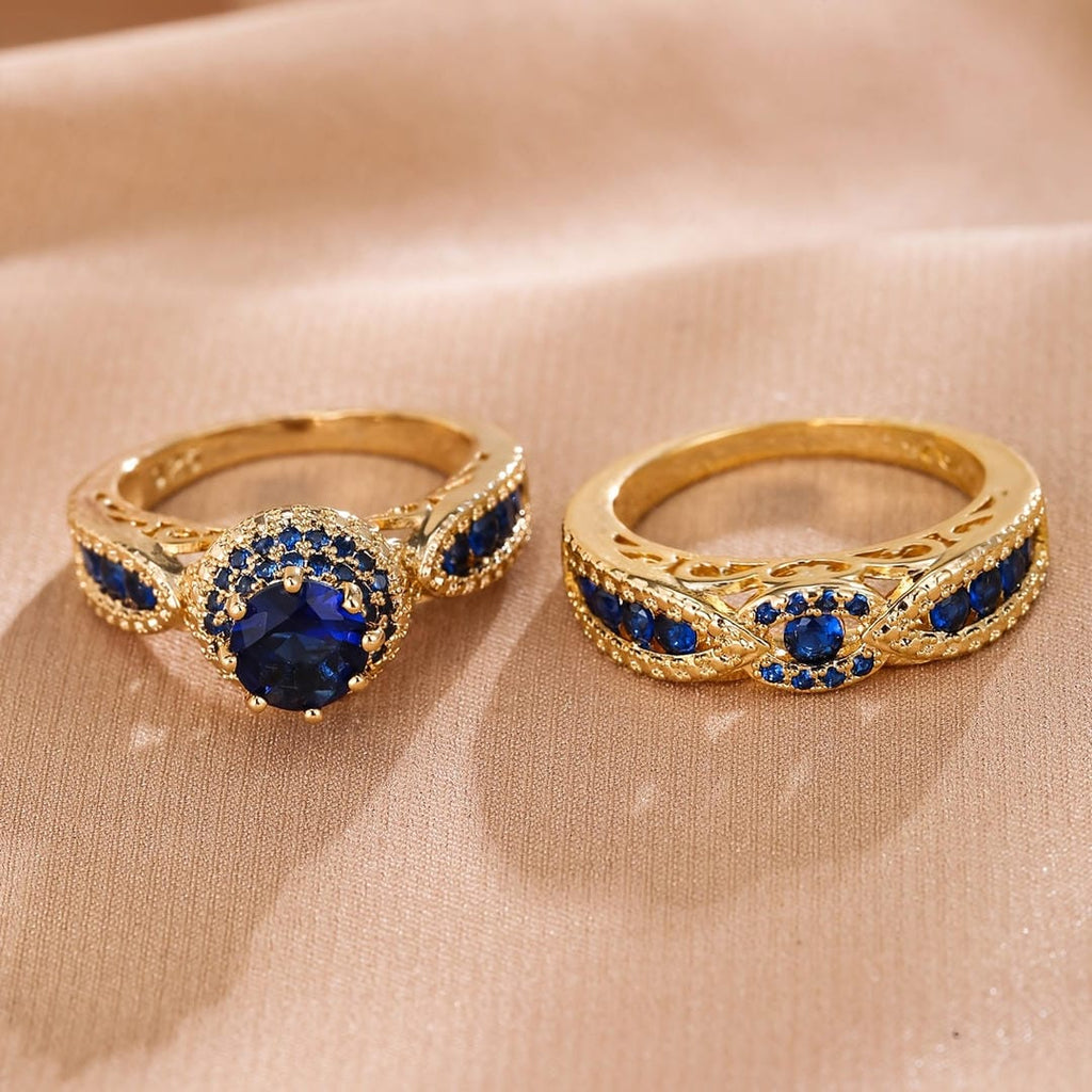 Gilded Victoria Sapphire Ring Set