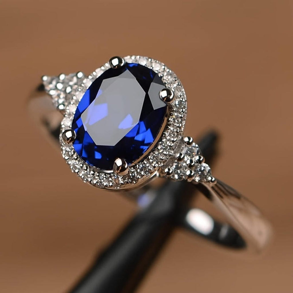 Sapphire Midnight Majesty Oval Ring