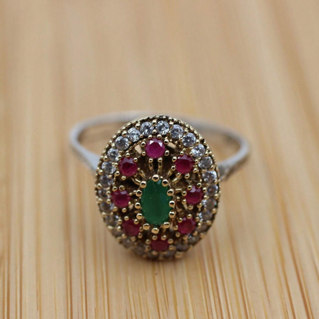Antique Bohemian Gemstone Ring