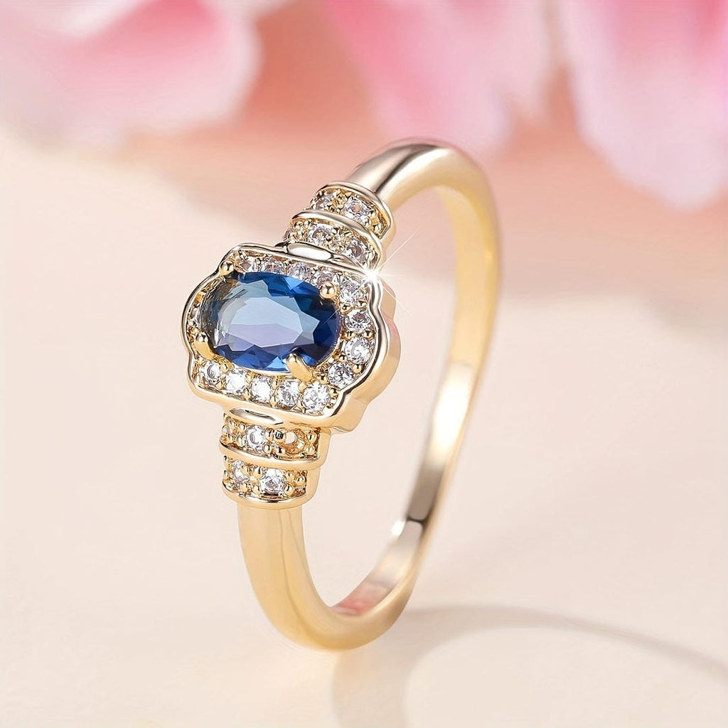 Halo Heirloom Sapphire Crystal Ring