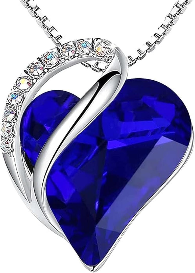 Infinity Sapphire Heart Necklace