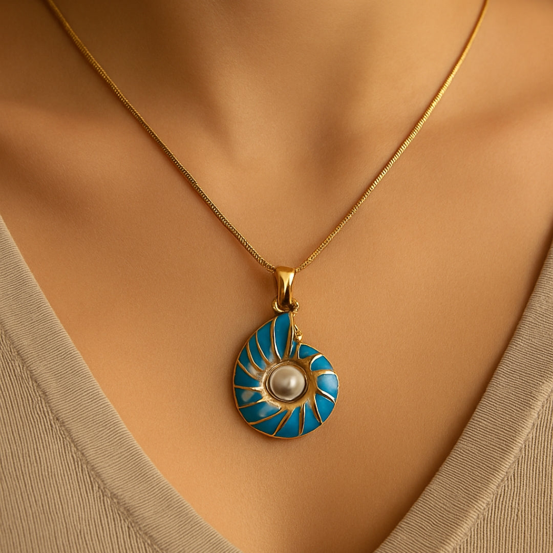 Pearl Blue Shell Necklace