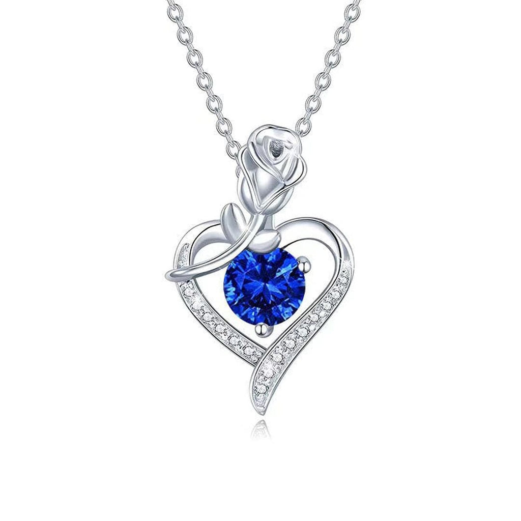 Rose Heart Sapphire Necklace