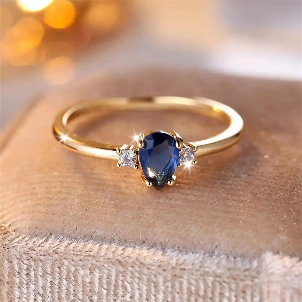 Pear Cut Royal Sapphire Ring