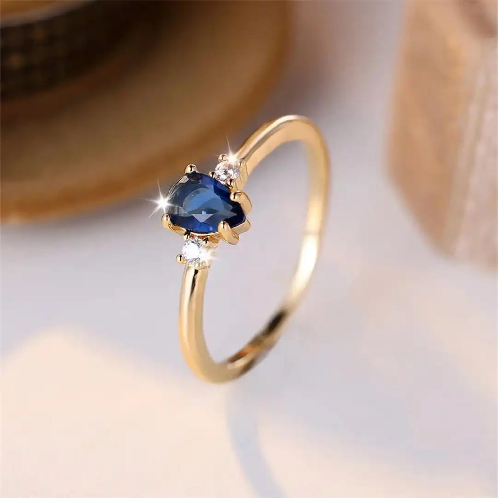 Pear Cut Royal Sapphire Ring