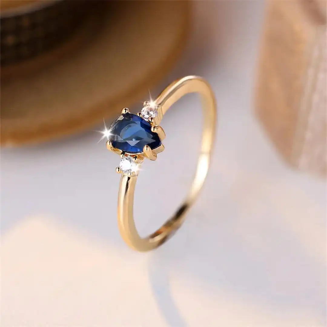 Pear Cut Royal Sapphire Ring