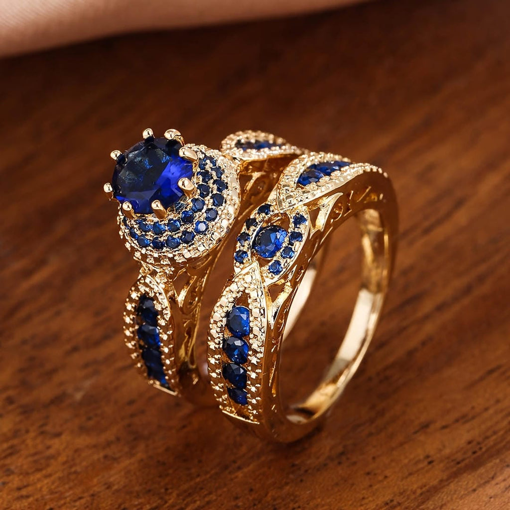 Gilded Victoria Sapphire Ring Set