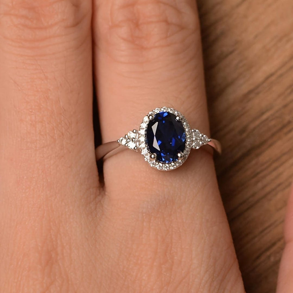Sapphire Midnight Majesty Oval Ring