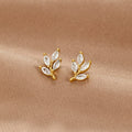 Crystal Chic Leaf Earrings