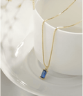 Minimalist Pendant Sapphire Necklace