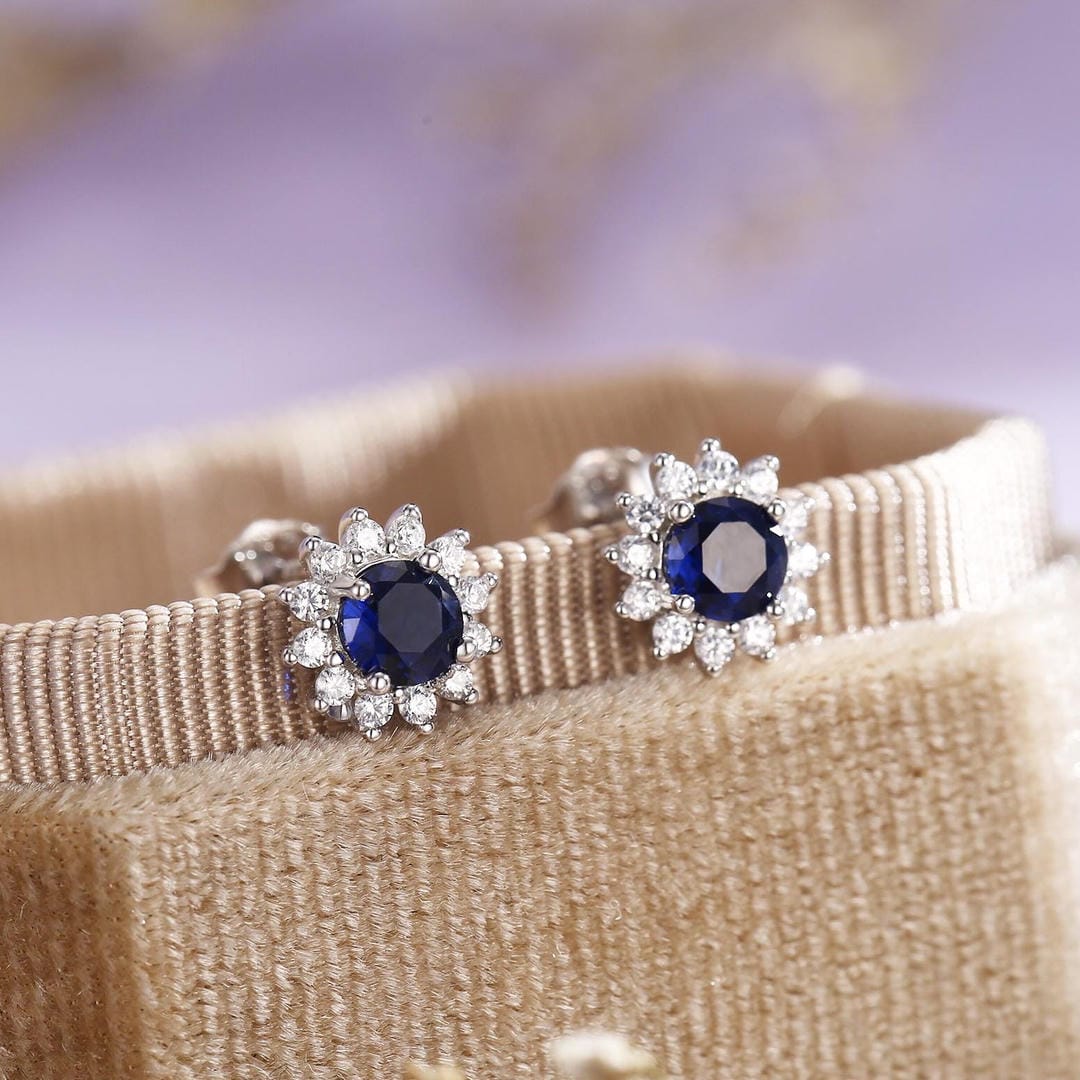 Sapphire Bloom Celestial Earrings