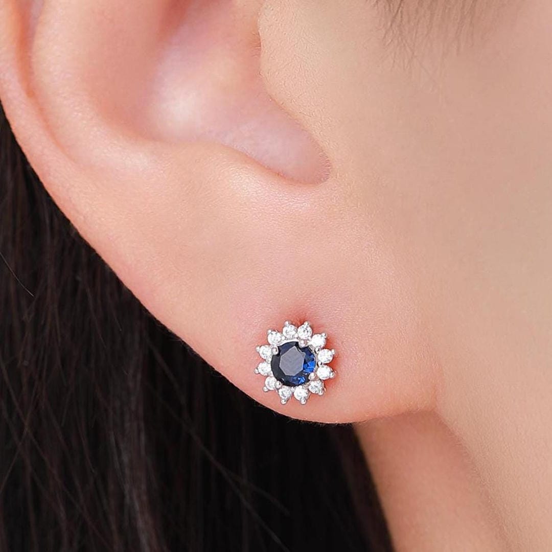 Sapphire Bloom Celestial Earrings