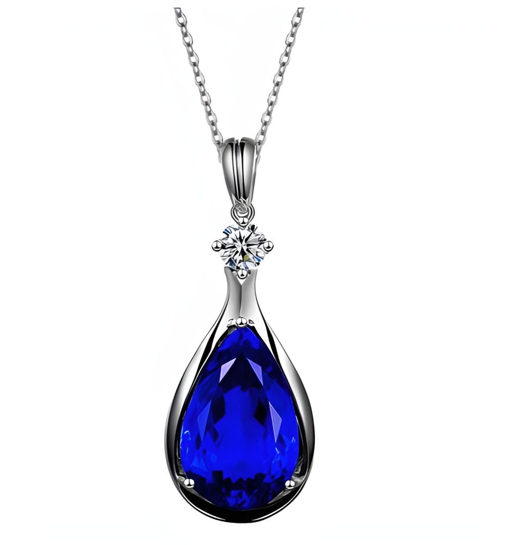 Sapphire Pendant Infinity Necklace