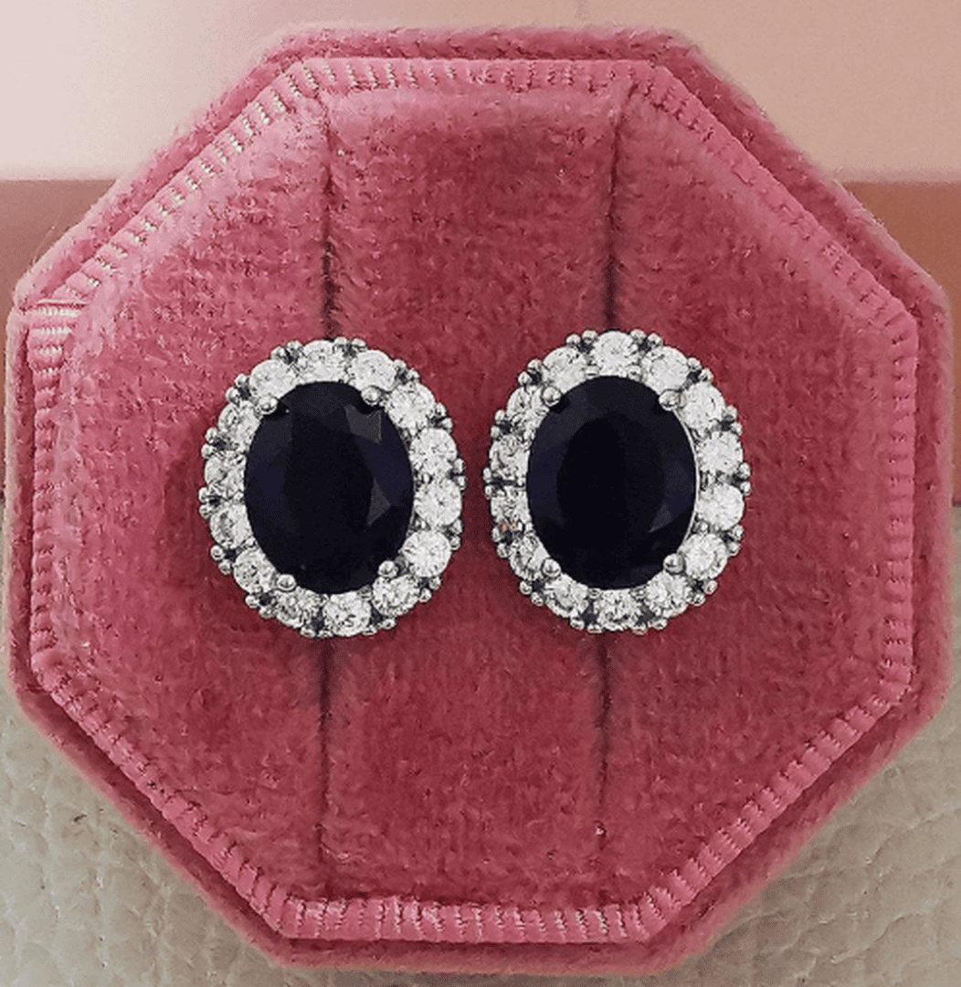 Oval Sapphire Stud Earrings
