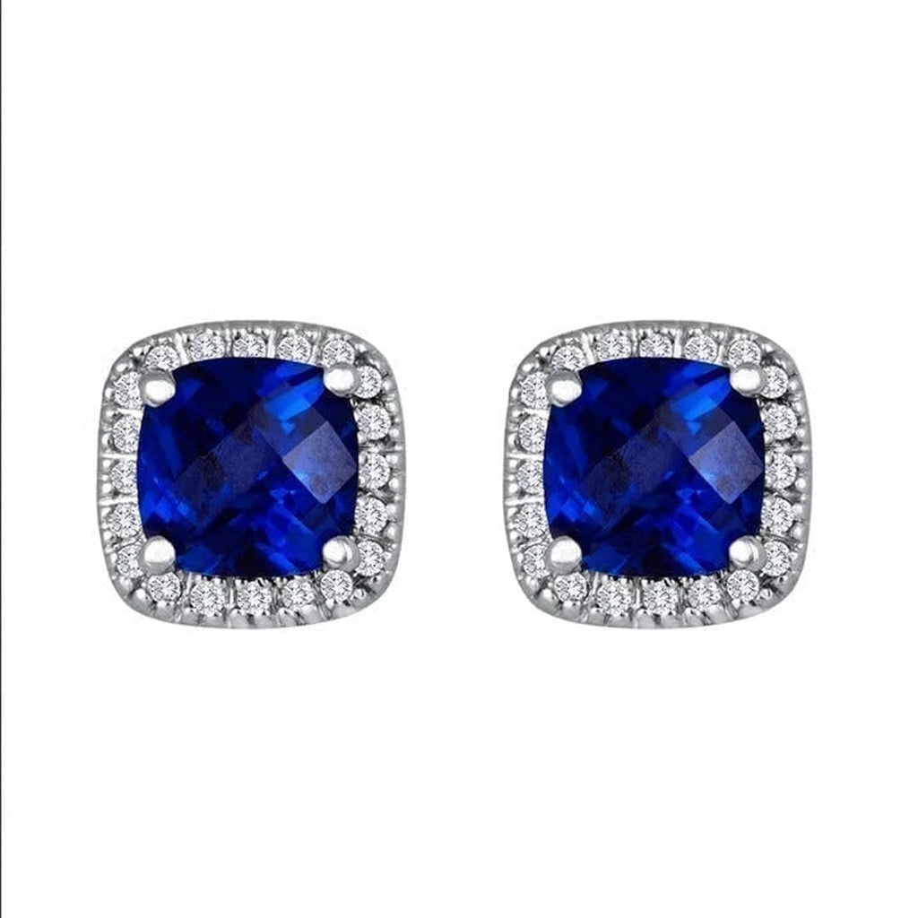 Saphir Stud Square Earrings